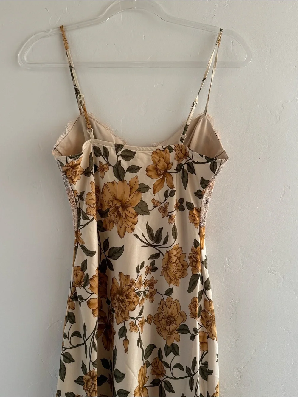 Jessica Simpson Satin Floral Maxi Dress S Lace Bust Tie Front Cami Slip Romantic